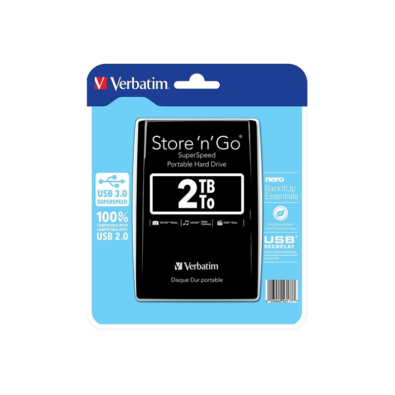 VERBATIM Store'n'Go 2TB Black (53177)
